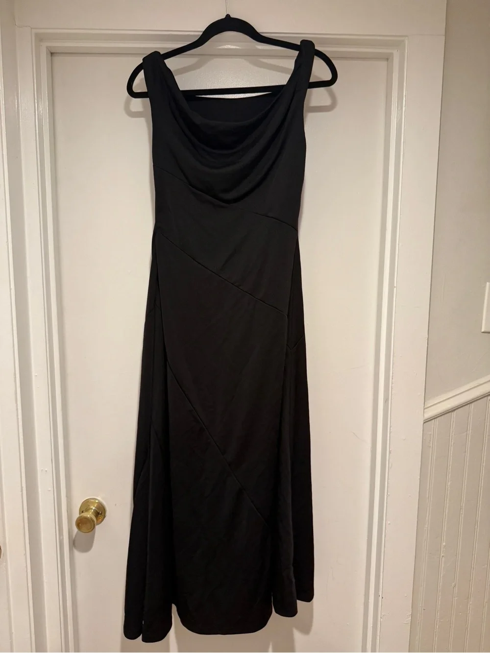 SHEIN Women's Elegant Solid Color Black Asymmetrical Shoulder Dress